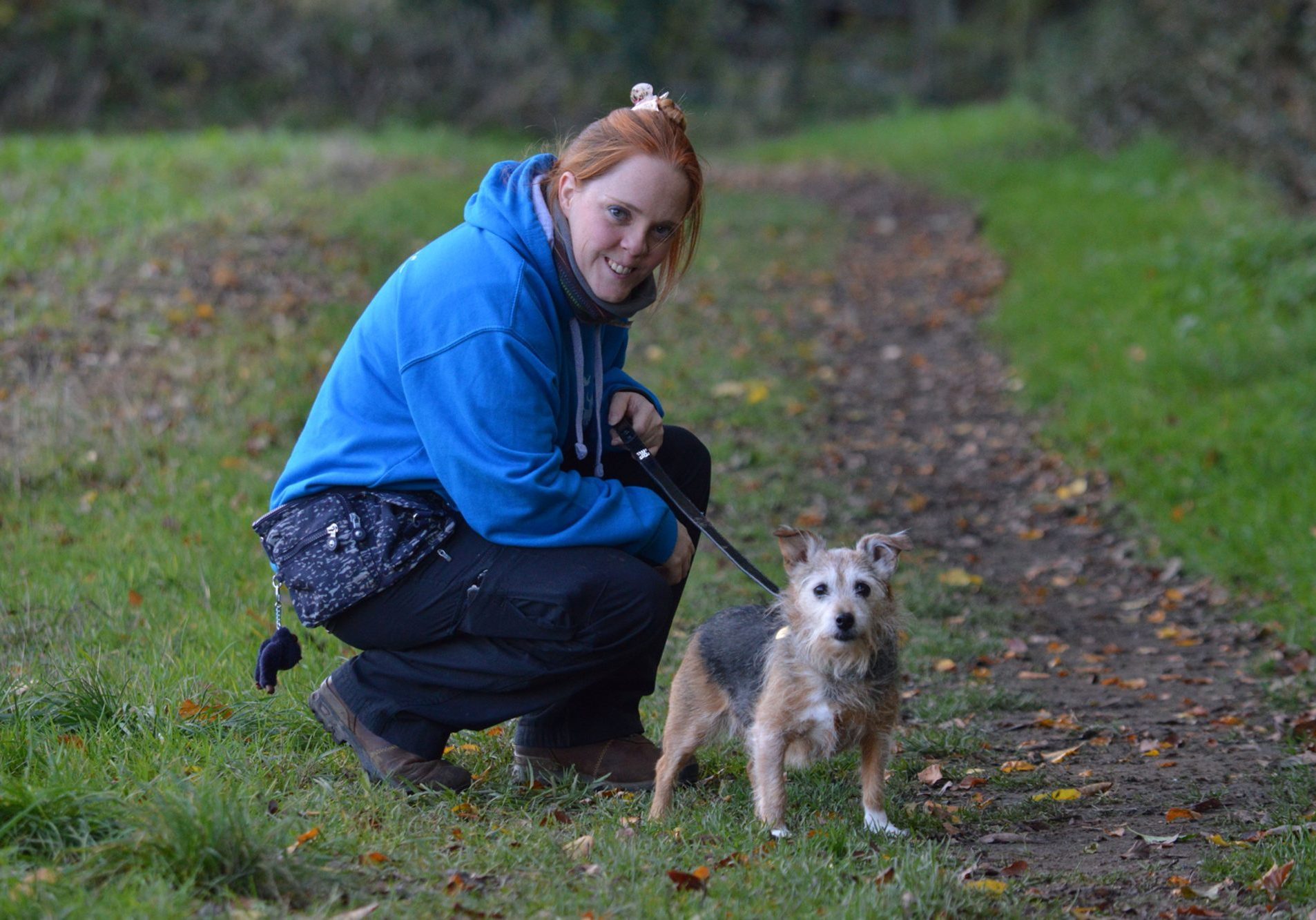 LIV for PETS Dog Walking and Pet Sitting in Slip End Harpenden Caddington and Markyate - About Is Home Page Picture - Owner walking Jack Russel dog